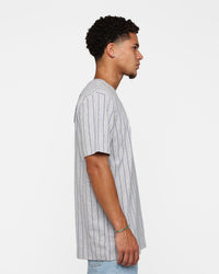 New Era Los Angeles Lakers Pinstripe T-Shirt Grey