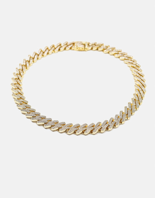 Saint Morta 18" Interlink Necklace 14mm Iced Gold