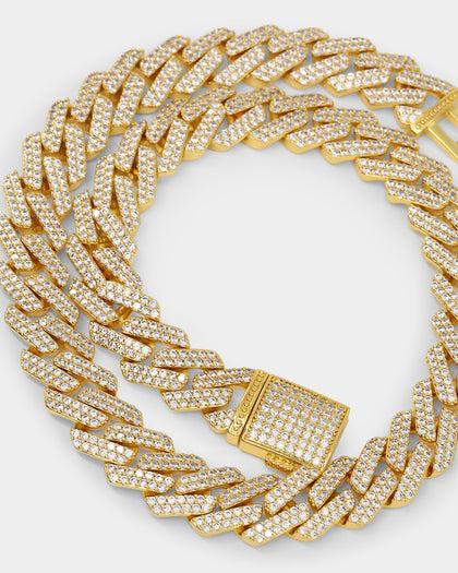 Saint Morta 18" Interlink Necklace 14mm Iced Gold