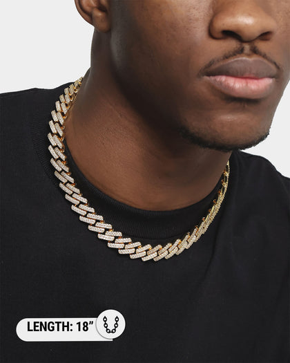 Saint Morta 18" Interlink Necklace 14mm Iced Gold