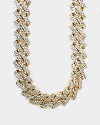 SAINT MORTA INTERLINK NECKLACE 20" ICED GOLD