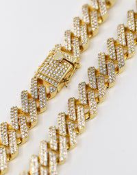 SAINT MORTA INTERLINK NECKLACE 20" ICED GOLD