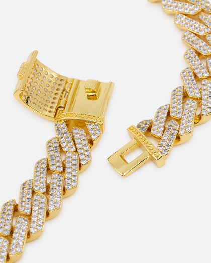 SAINT MORTA INTERLINK NECKLACE 20" ICED GOLD