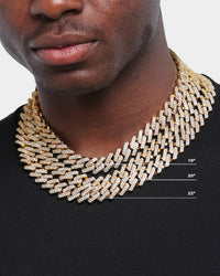 SAINT MORTA INTERLINK NECKLACE 20" ICED GOLD