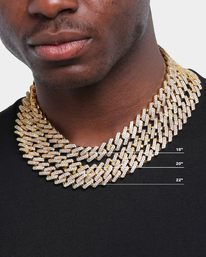 SAINT MORTA INTERLINK NECKLACE 20" ICED GOLD