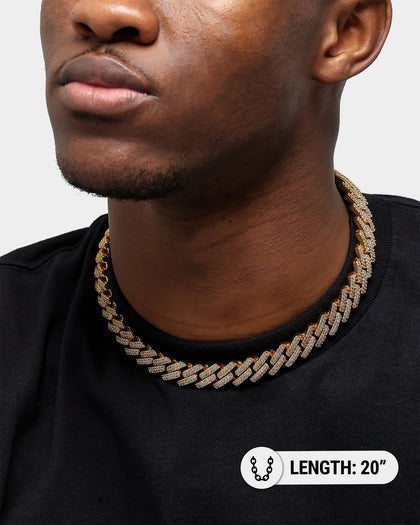 SAINT MORTA INTERLINK NECKLACE 20" ICED GOLD