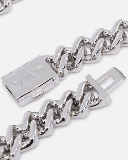 Saint Morta 18" Interlink Necklace Iced White Gold