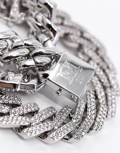 Saint Morta Interlink 20" Necklace Iced White Gold