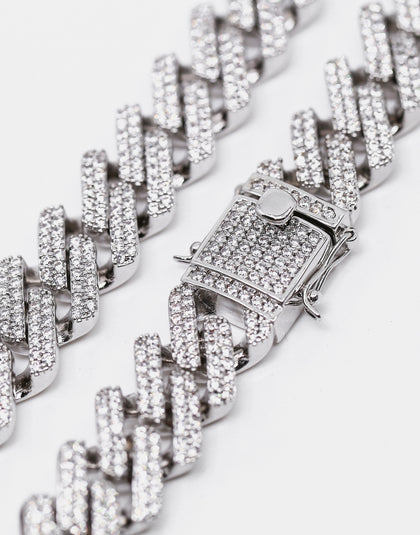 Saint Morta Interlink 20" Necklace Iced White Gold