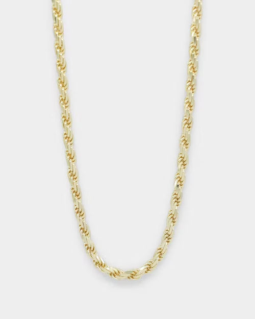 House Of Auric Rope 4mm 20" Chain 18k Gold Vermeil