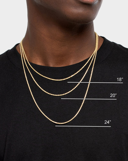 House Of Auric Rope 2mm 24" Chain 18k Gold Vermeil
