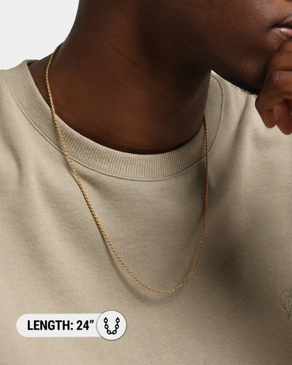 House Of Auric Rope 2mm 24" Chain 18k Gold Vermeil