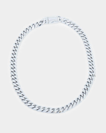Saint Morta 10mm Cuban Chain White Gold