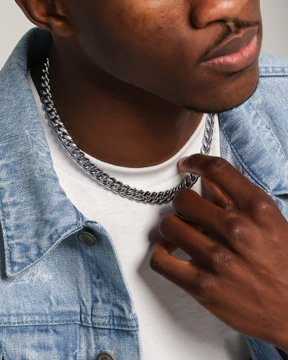 Saint Morta 10mm Cuban Chain White Gold