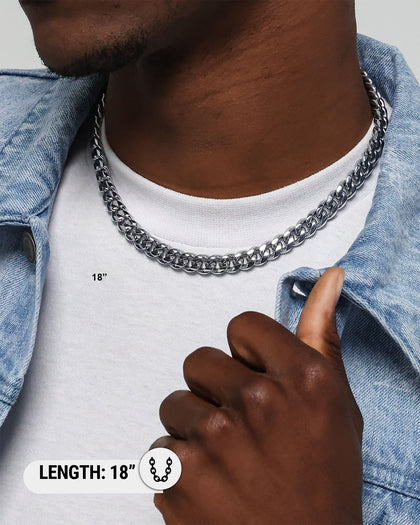 Saint Morta 10mm Cuban Chain White Gold