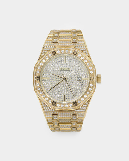 Saint Morta Medio Premierre Watch Iced Gold