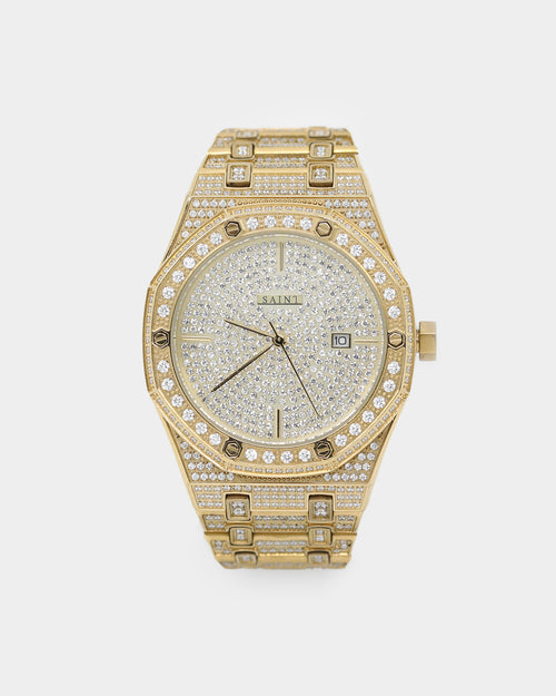 Saint Morta Medio Premierre Watch Iced Gold