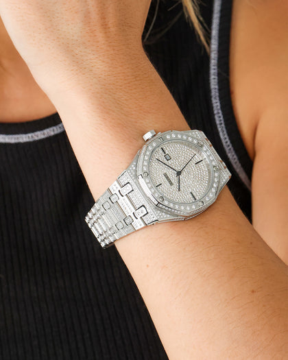 Saint Morta Medio Premierre Watch Iced Silver