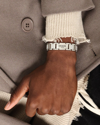 Guess Mainline Frontier 15MM Crystal Bracelet Silver