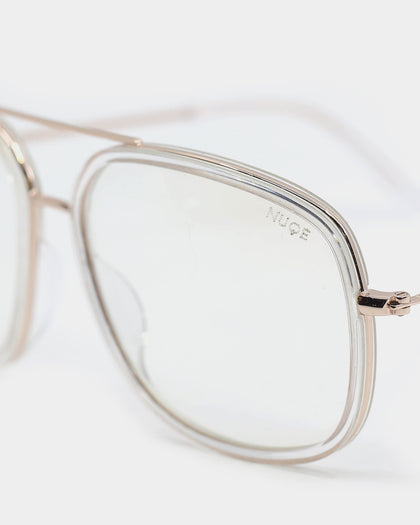 NUQE Men's Lee Bluelight Glasses Clear/Gold/Bluelight