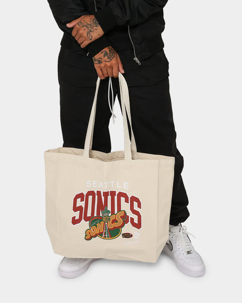 Mitchell & Ness Seattle Super Sonics Keyline Tote Bag Cream