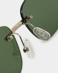 NUQE Uncut Sunglasses Gold/Green