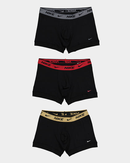Nike Everyday Cotton Stretch Trunk 3 Pack Black/Multi-Coloured