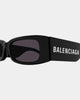 Balenciaga BB0260S-001 56 Sunglasses Shiny Solid Black