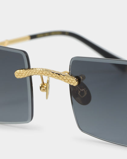 James Oro Black Tint Serpent Authentic Sunglasses Black