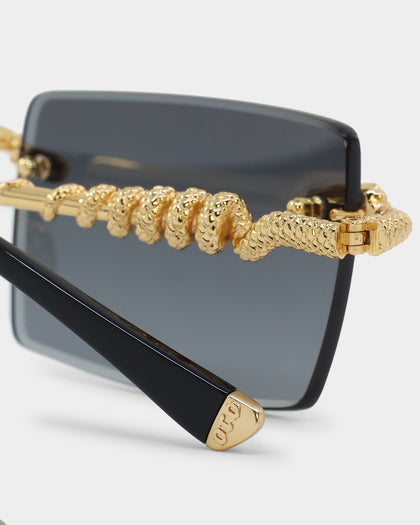 James Oro Black Tint Serpent Authentic Sunglasses Black