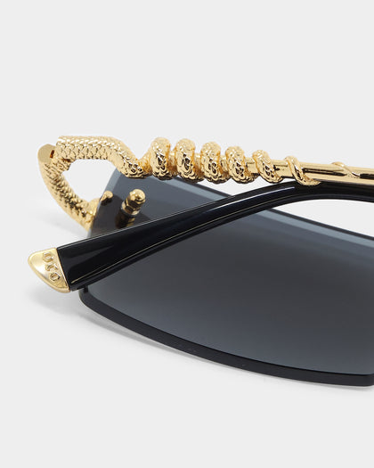 James Oro Black Tint Serpent Authentic Sunglasses Black