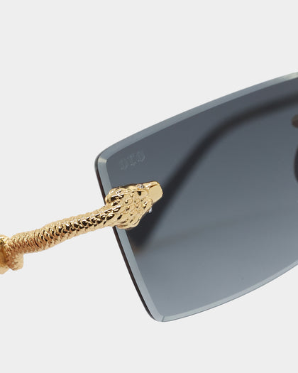 James Oro Black Tint Serpent Authentic Sunglasses Black