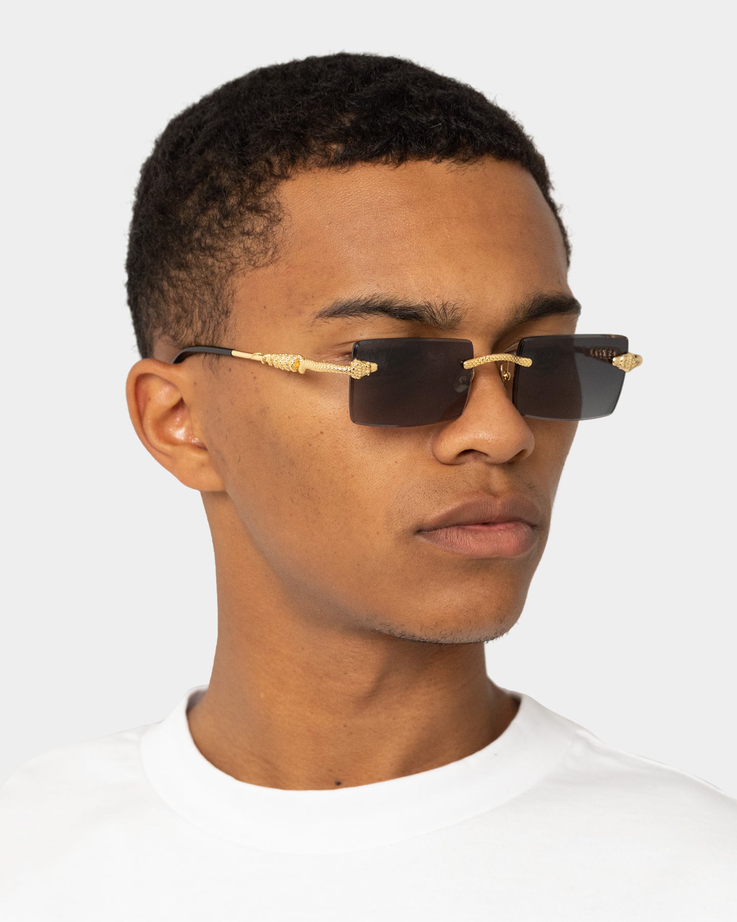 James Oro Black Tint Serpent Authentic Sunglasses Black | Culture