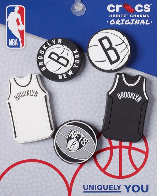 Crocs Brooklyn Nets 5 Pack Jibbitz Charms Multi