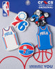 Crocs X NBA Philadelphia 76ers 5 Pack Jibbitz Charms Multi