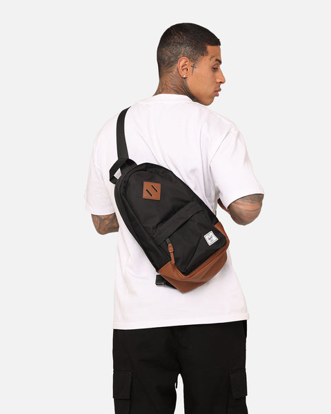 Herschel Bag Co Heritage Shoulder Bag Black/Tan Culture Kings US