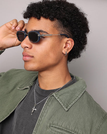 Nuqe Maverick Sunglasses Navy/Silver