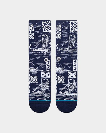 Stance Hawaii Pattern Crewcut Socks Blue
