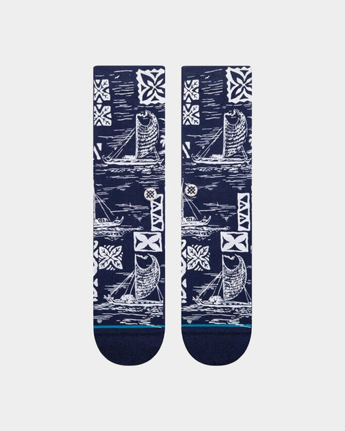 Stance Hawaii Pattern Crewcut Socks Blue