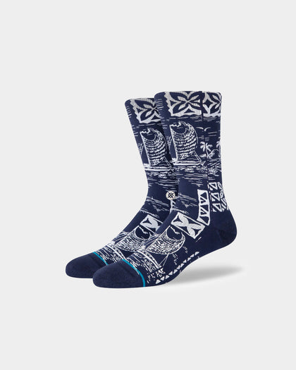 Stance Hawaii Pattern Crewcut Socks Blue