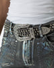 MNML All Over Rhinestone Studded Belt Black