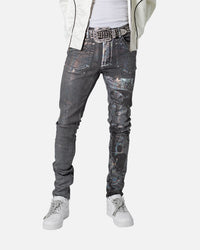 MNML All Over Rhinestone Studded Belt Black