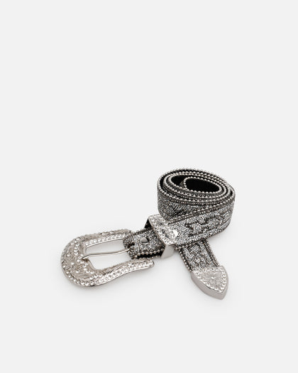 MNML Chevron Caviar Belt Silver