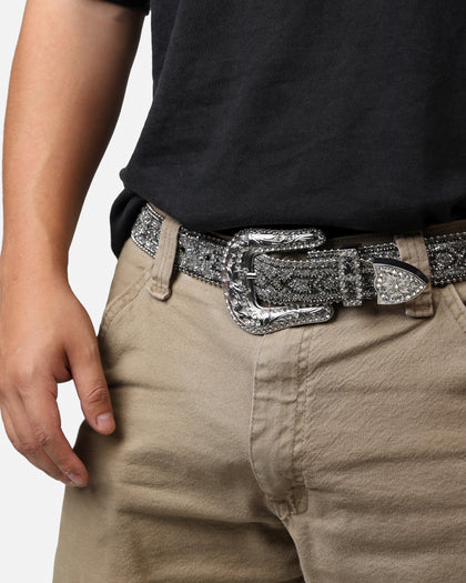 MNML Chevron Caviar Belt Silver