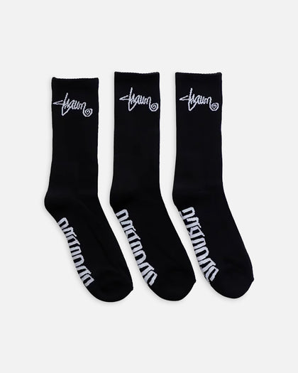 S Double Standard Shawn Crew Socks 3 Pack Black