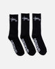 S Double Standard Shawn Crew Socks 3 Pack Black