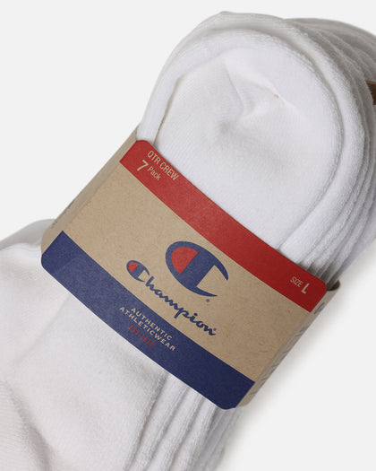 Champion Quarter Crew Socks 7 Pack White