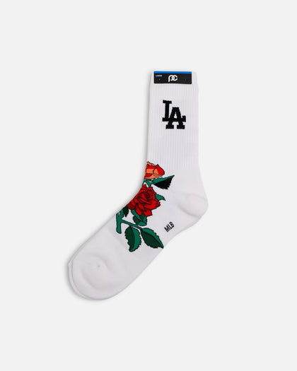 Pro Compression Los Angeles Dodgers Rose Crew Sock White