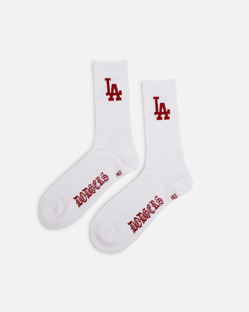Pro Compression Los Angeles Dodgers Gothic Script Crew Sock White