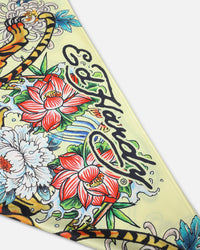 Ed Hardy Women's Feline Bandana Scarf Yellow